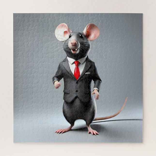 Puzzle dessin humoristique de souris (Vertical)