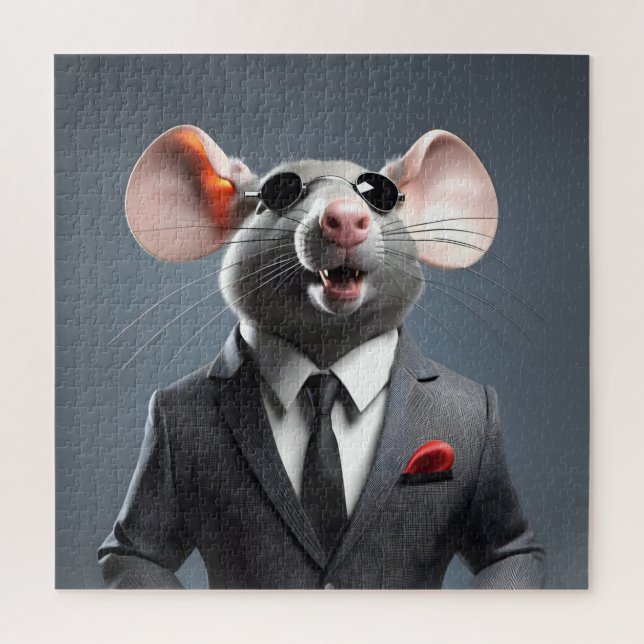 Puzzle dessin humoristique de souris (Vertical)