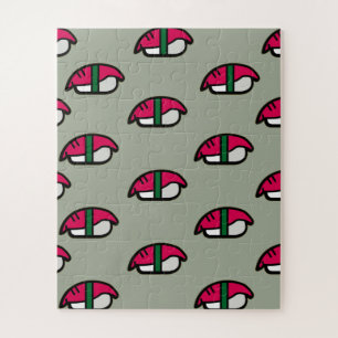 Puzzle Dessin Kawaii Sushi, Riz de Poisson et Algues