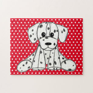 Puzzle Dessin simple de contour de chien en peluche dalma