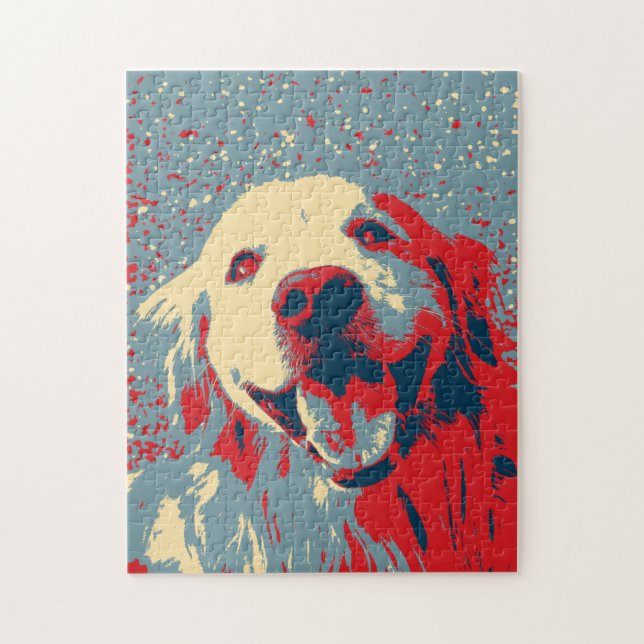 Puzzle Dessin Stylisé Golden Retriever (Vertical)