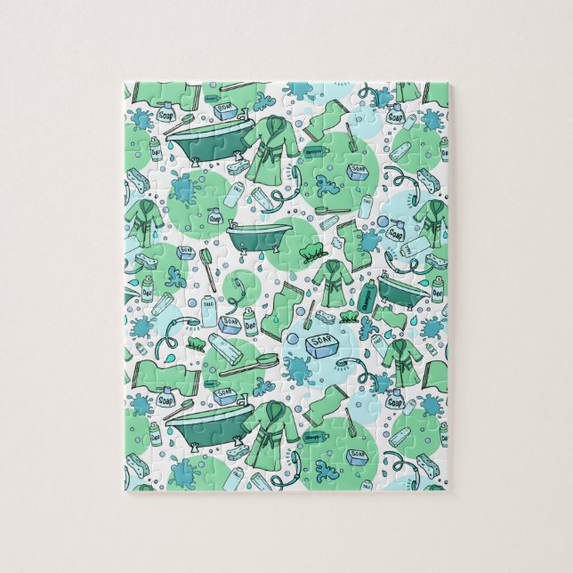 Puzzle Dessin sur les articles de salle de bain amusants (Vertical)