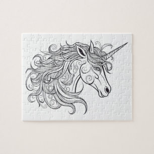 Puzzle Dessin tête Unicorne petit
