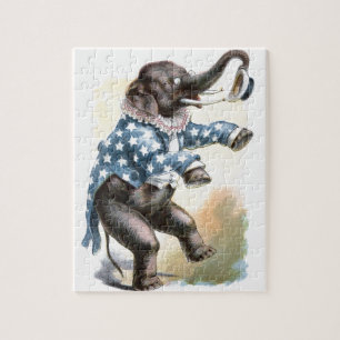 Puzzle Dessin vintage : Éléphant de cirque