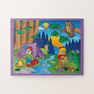 Puzzle Dessins animés Camping