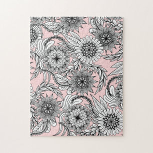 Puzzle Dessins floraux roses modernes