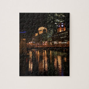Puzzle Destin venteux de bâtiment de nuit de ville de Chi