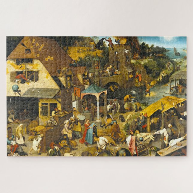 Puzzle Détaillé Pieter Brueghel "Dutch Proverbs" 1559, (Horizontal)