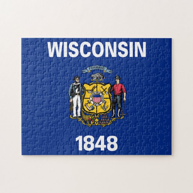 Puzzle d'État du Wisconsin (Horizontal)