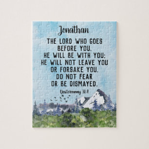 Puzzle Deutéronome 31 8 Bible Verse Aquarelle Nature
