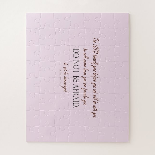 Puzzle Deuteronomy 31 Do Not Be Afraid, Floral Borders (Vertical)