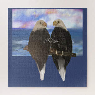 Puzzle Deux aigle et Modèle de texte personnalisé