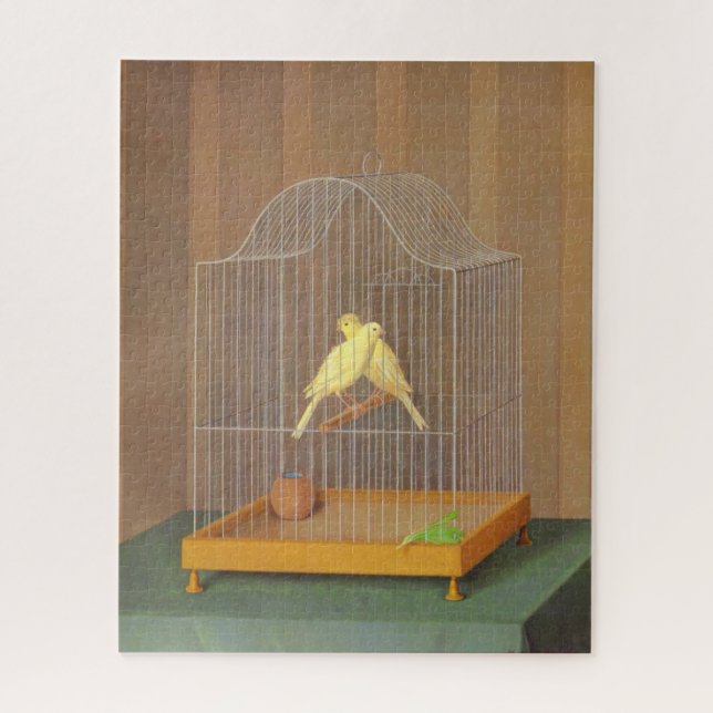 Puzzle Deux canaris dans une cage (d'Antonio Donghi) (Vertical)