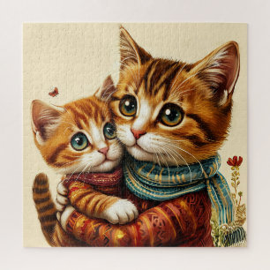 Puzzle Deux chats adorables s'étreignant