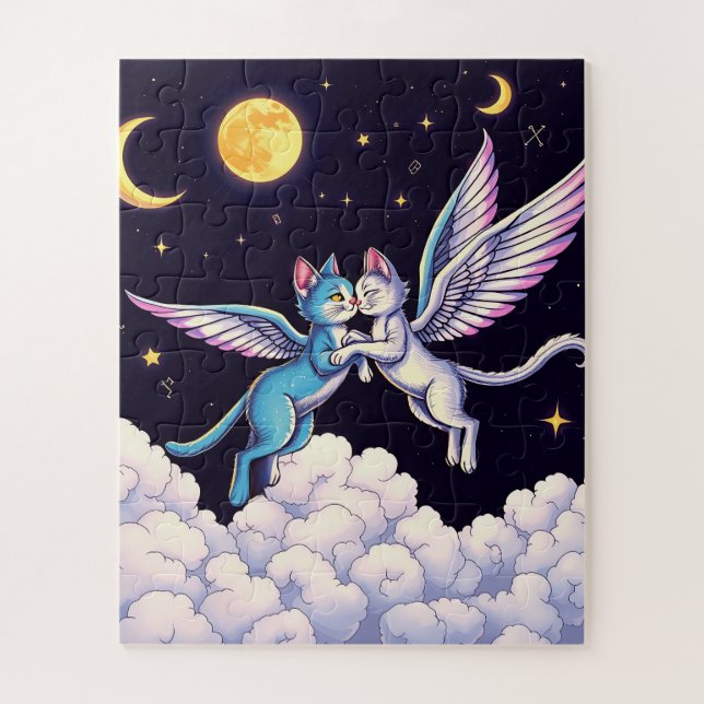 Puzzle Deux chats angéliques pour enfants (Vertical)