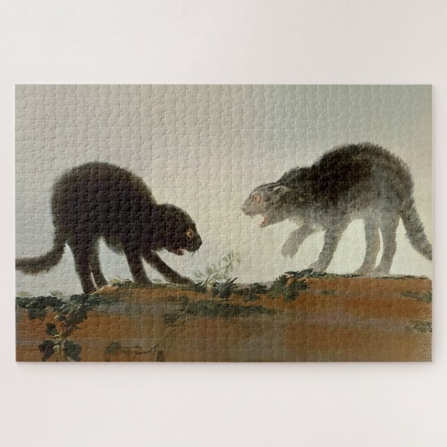 Puzzle « Deux chats qui se battent » de Francisco Goya (Horizontal)