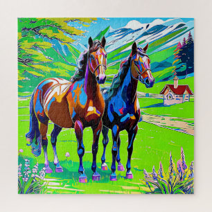 Puzzle Deux chevaux enchanteurs