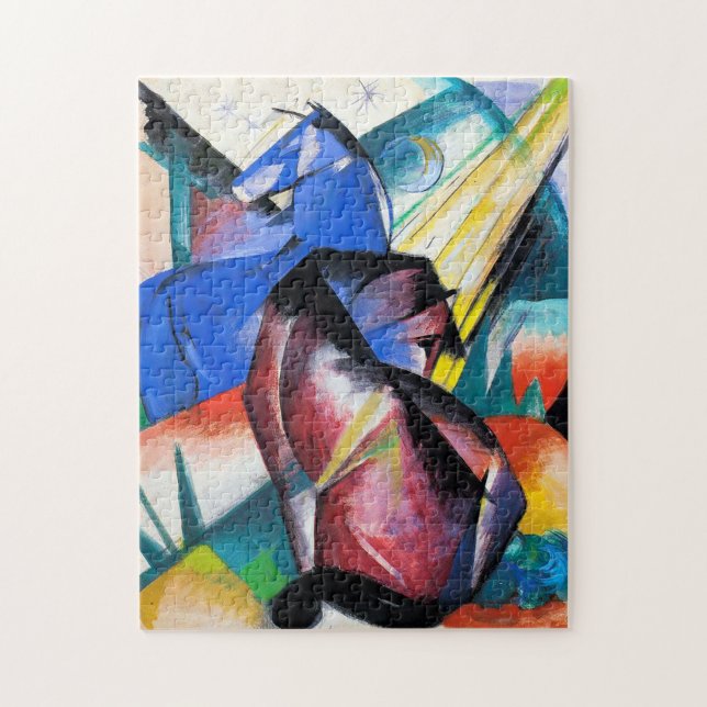 Puzzle Deux chevaux rouges et bleus de Franz Marc (Vertical)