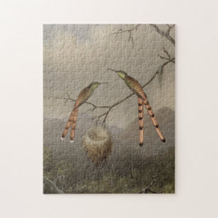 Puzzle Deux colibris avec leurs jeunes