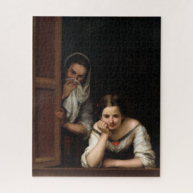 Puzzle Deux femmes à la fenêtre par Bartolome Esteban Mur (Vertical)