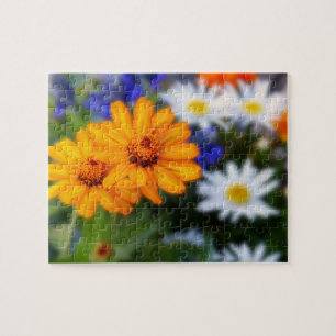 Puzzle Deux fleurs orange florales