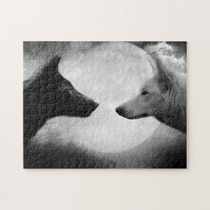 Puzzle Deux loups se faisant face