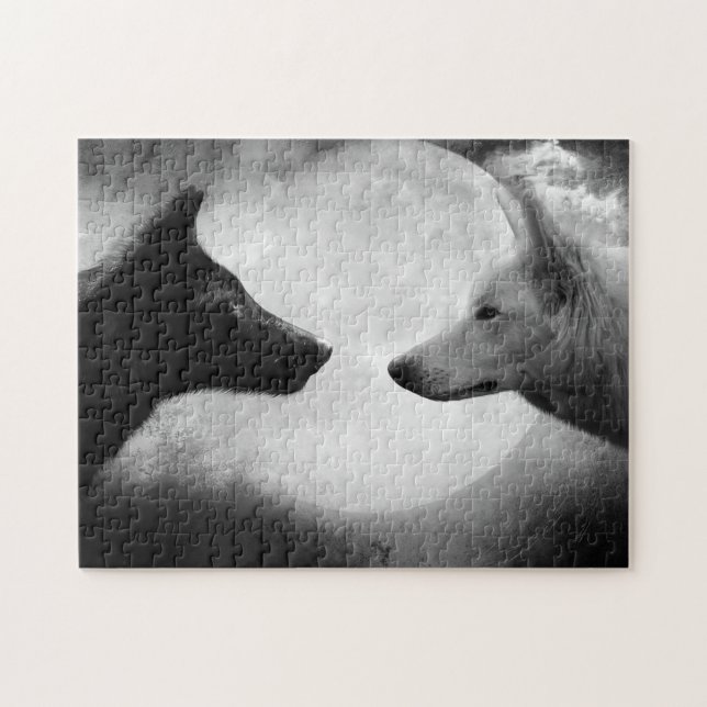 Puzzle Deux loups se faisant face (Horizontal)