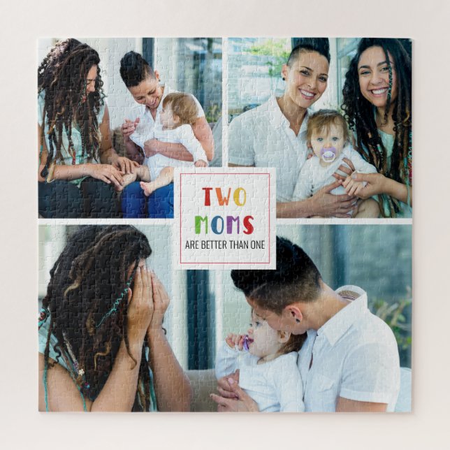 Puzzle Deux Moms Mieux Qu'Un| Photo de la fête des mères (Vertical)