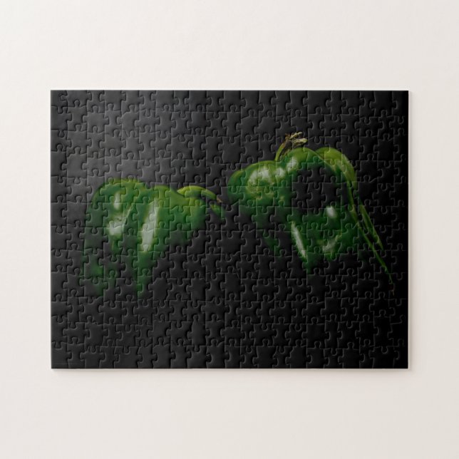 Puzzle Deux poivrons verts 11x14 252pc jpm (Horizontal)