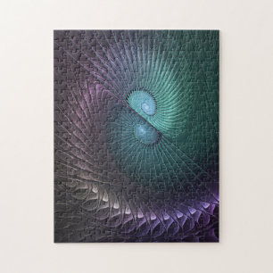 Puzzle Deux spirales colorées Art Abstrait Fractal modern