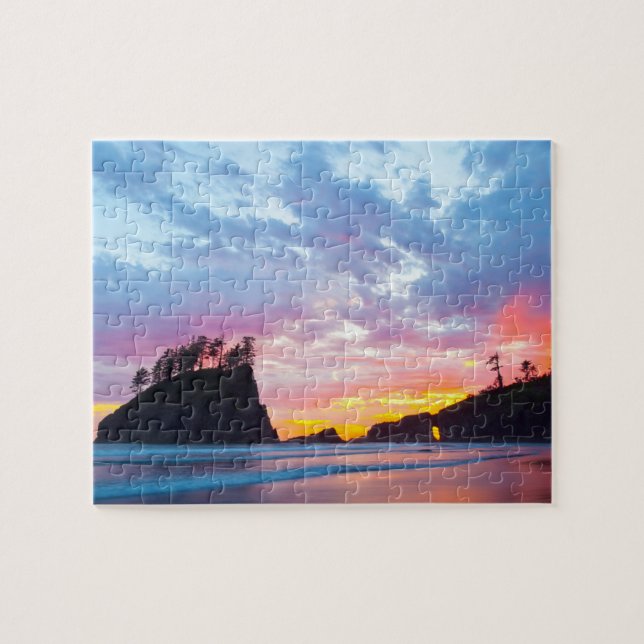 Puzzle Deuxième plage au coucher du soleil, Washington (Horizontal)