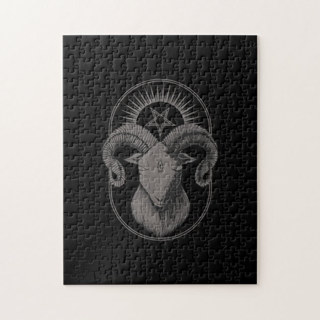 Puzzle Devil Goat Pentagram Baphomet Satan Occult Satanic (Vertical)