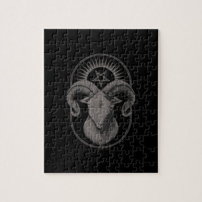 Puzzle Devil Goat Pentagram Baphomet Satan Occult Satanic (Vertical)