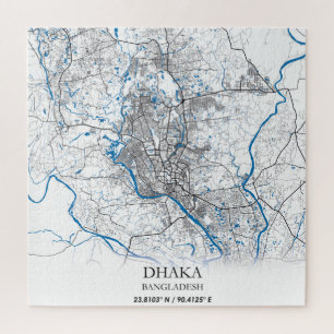 Puzzle Dhaka Bangladesh City Map Voyage Simple Minimal