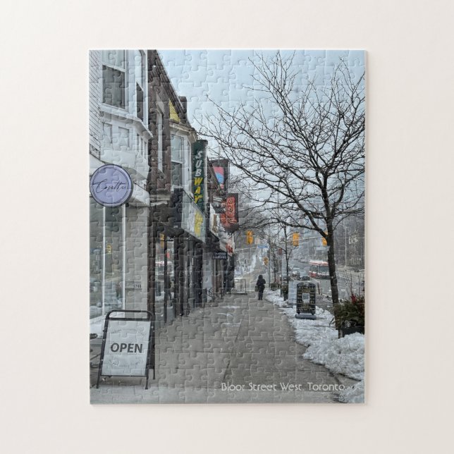 Puzzle d'hiver dans la rue Bloor Ouest, Toronto (Vertical)