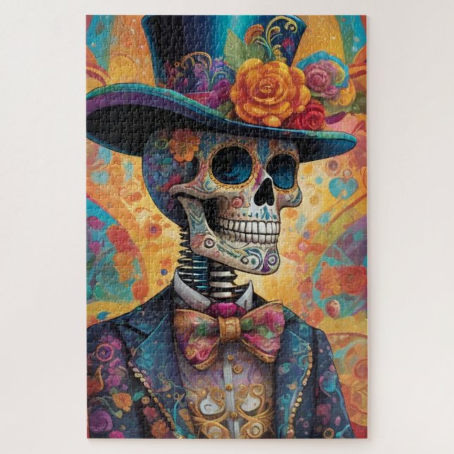 Puzzle Dia de los Muertos Dapper Skeleton (Vertical)