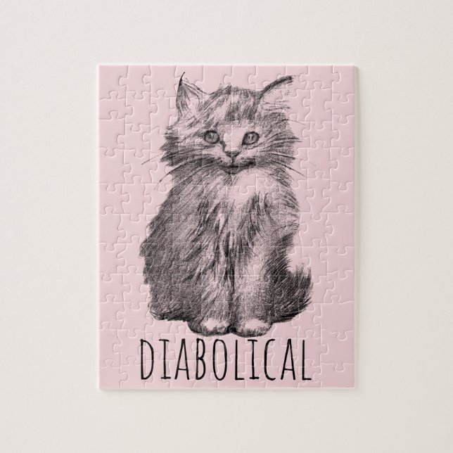 Puzzle Diabolical Cute Fluffy Kitten (Vertical)