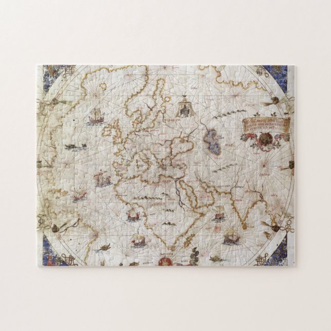 Puzzle Diagramme de Portolan du monde | 1519 (Horizontal)