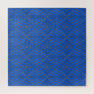 Puzzle Diamant Hypnotique Bleu Et Orange Art Pop Moderne