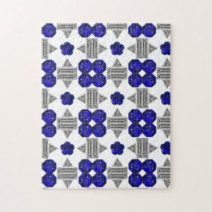 Puzzle Diamant Sapphire Gemstone Art, Bleu