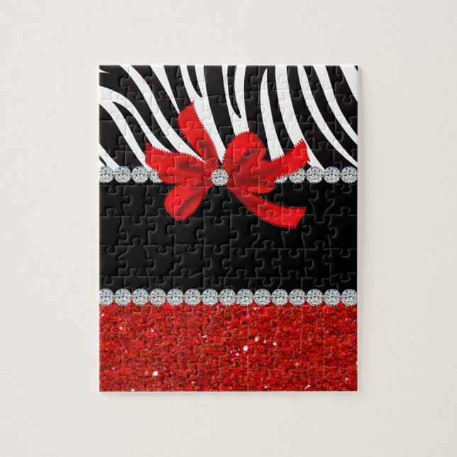 Puzzle Diamond Diva (red glitter) (Vertical)