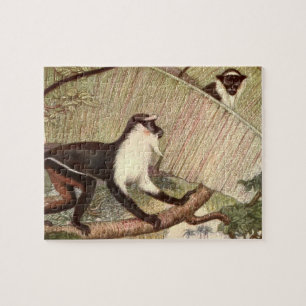 Puzzle Diana Monkey par Louis Sargent, Animal Sauvage Vin