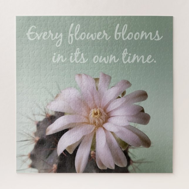 Puzzle Dicton Positif avec Fleur de Cactus en Fleur (Vertical)