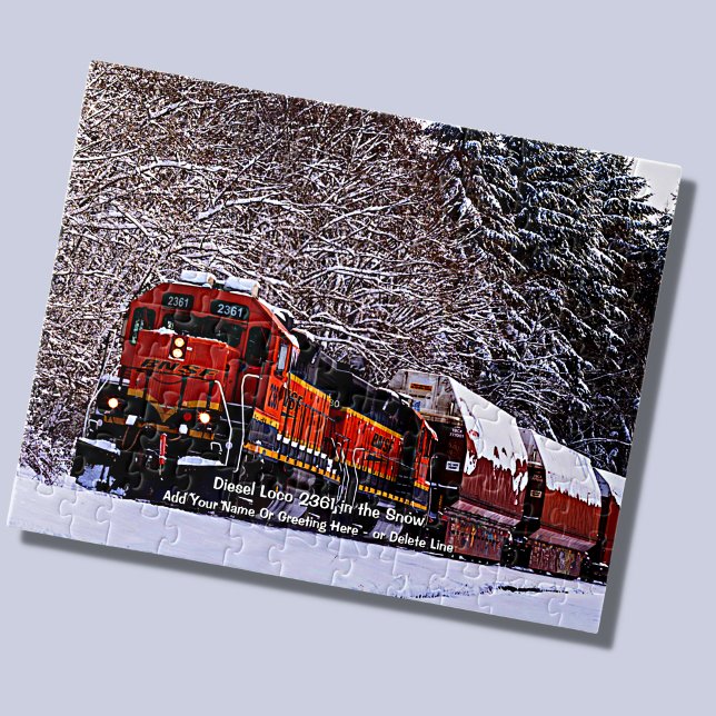 Puzzle Diesel Loco 2361 dans la neige - Ajouter un nom (Créateur téléchargé)