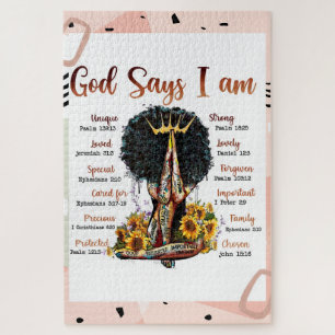 Puzzle Dieu dit que je suis Black Christian Femmes Melani