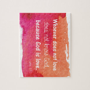 Puzzle Dieu est Amour Aquarelle Peinture Bible Verse
