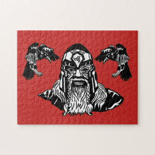 Puzzle Dieu Odin des norses avec son Ravens