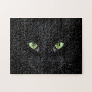 Puzzle difficile de chat noir tout en noir de 252