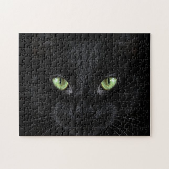 Puzzle difficile de chat noir tout en noir de 252  (Horizontal)