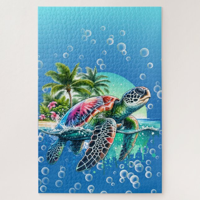 Puzzle difficile Whimsical Tortue de mer Jigsaw (Vertical)